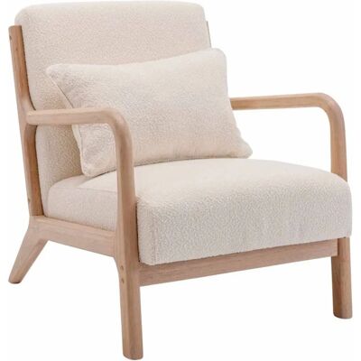 Alice's Garden - Sillón de Bouclé Blanco - Diseño Escandinavo Alice's Garden - Sillón de Bouclé Blanco - Diseño Escandinavo