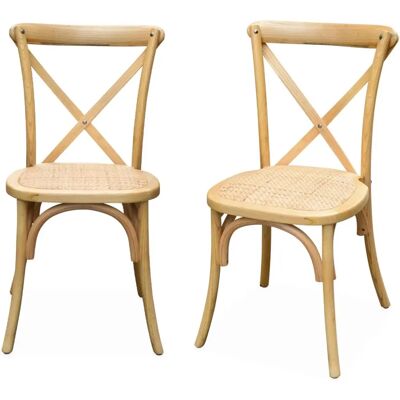 Sillas Vintage de Madera Natural Sweeek - Silla Sillas Vintage de Madera Natural Sweeek - Silla
