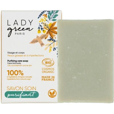 Savon purifiant Lady Green - Visage & Corps - 100g - Publicité Savon purifiant Lady Green - Visage & Corps - 100g - Publicité