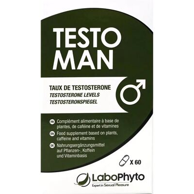 Labophyto Testoman Testostérone - 60 capsules - Complément pour hommes Labophyto Testoman Testostérone - 60 capsules - Complément pour hommes