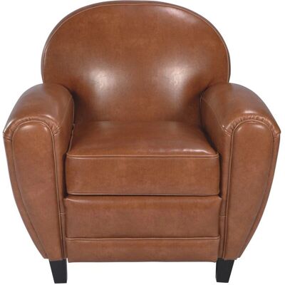 Sillón Camel de cuero recubierto - Estilo clásico Sillón Camel de cuero recubierto - Estilo clásico
