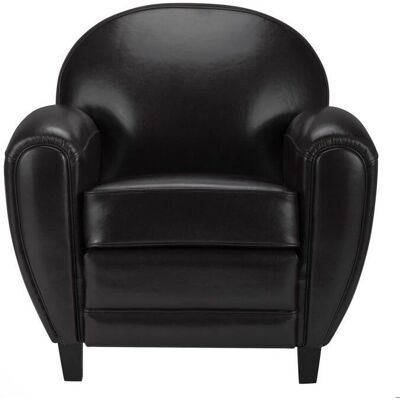 Rendez-vous Déco Sillón de cuero revestido - Club - Negro 87x85x83cm Rendez-vous Déco Sillón de cuero revestido - Club - Negro 87x85x83cm
