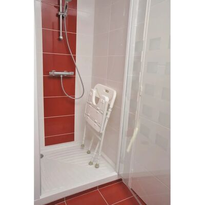 Chaise de douche pliante en aluminium blanc - Siège de douche Chaise de douche pliante en aluminium blanc - Siège de douche