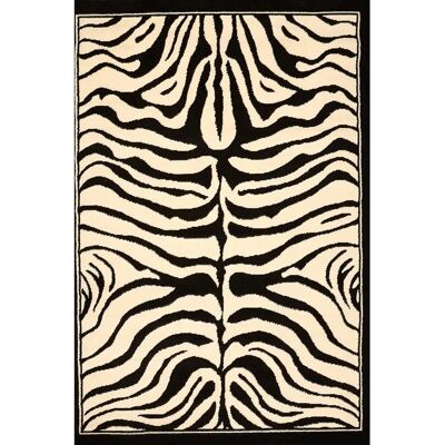 Tapis moderne zèbre Unamourdetapis - 80x150 cm - Noir - Publicité Tapis moderne zèbre Unamourdetapis - 80x150 cm - Noir - Publicité