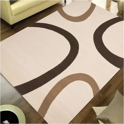 Tapis Rectangulaire Beige Dezenco - 80x150cm Polypropylène - Publicité Tapis Rectangulaire Beige Dezenco - 80x150cm Polypropylène - Publicité