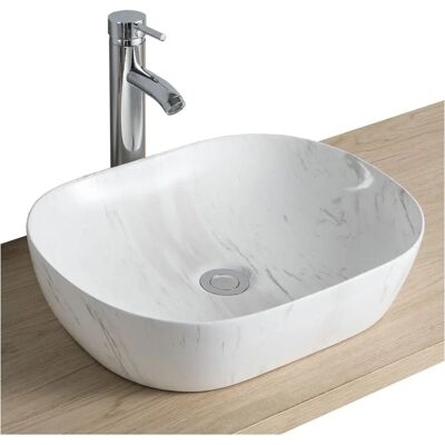 MOB-IN Vadim Lavabo ovale in ceramica con effetto marmo - Bagno MOB-IN Vadim Lavabo ovale in ceramica con effetto marmo - Bagno