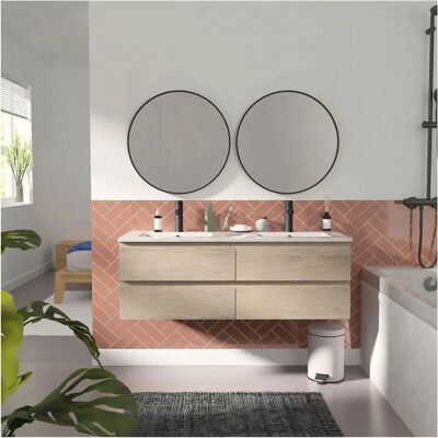 Mueble de baño SORRENTO 120cm Roble - Mueble suspendido Mueble de baño SORRENTO 120cm Roble - Mueble suspendido