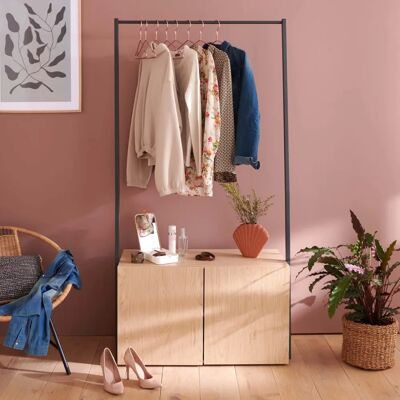 MOB-IN ALTA Armoire - Bois Métal 90x175 cm - Publicité MOB-IN ALTA Armoire - Bois Métal 90x175 cm - Publicité
