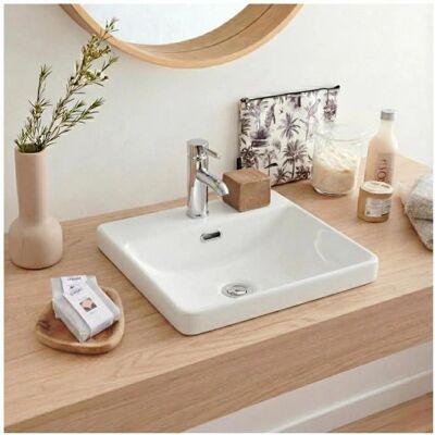 MOB-IN Lea lavabo cuadrado semi-encastrado blanco - Lavabo MOB-IN Lea lavabo cuadrado semi-encastrado blanco - Lavabo