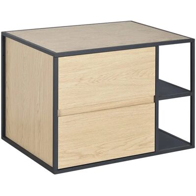 MOB-IN Eichen Metall Badschrank - 70cm - Moderner Industrie Design MOB-IN Eichen Metall Badschrank - 70cm - Moderner Industrie Design