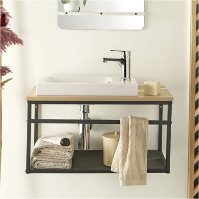 WILO Lavabos con mueble - lavabo blanco, grifería cromada WILO Lavabos con mueble - lavabo blanco, grifería cromada