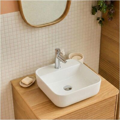 Lavabo quadrato in ceramica bianca MOB-IN - Lavabo bagno Lavabo quadrato in ceramica bianca MOB-IN - Lavabo bagno