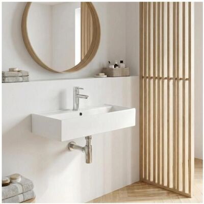 MOB-IN ZOE Lavabo rettangolare in ceramica bianca - Bagno MOB-IN ZOE Lavabo rettangolare in ceramica bianca - Bagno
