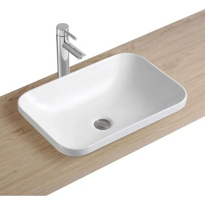 Lavabo rectangulaire en céramique - 53 x 37 cm - Publicité Lavabo rectangulaire en céramique - 53 x 37 cm - Publicité