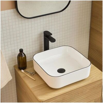 Mob-In ALIX Quadratisches Keramik Waschbecken - 37x37cm Mob-In ALIX Quadratisches Keramik Waschbecken - 37x37cm