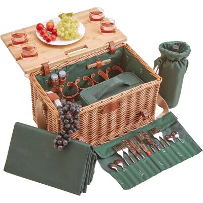 Les jardins de la comtesse - picnicmand Saint-honoré 4 personen - donkergroen - Picknickmand Les jardins de la comtesse - picnicmand Saint-honoré 4 personen - donkergroen - Picknickmand