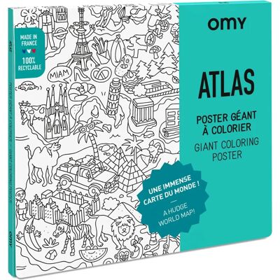 Omy - Poster Atlas à Colorier - Grand Poster - Publicité Omy - Poster Atlas à Colorier - Grand Poster - Publicité