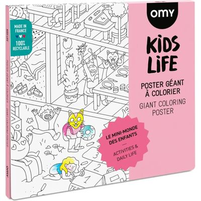Omy - Poster géant à colorier Kids Life - Poster - Publicité Omy - Poster géant à colorier Kids Life - Poster - Publicité