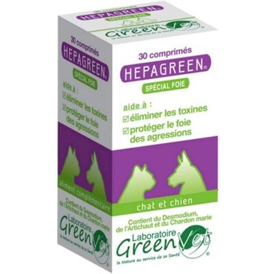 Greenvet Hepagreen Speciale - Soutien hépatique pour chiens et chats - 30 comprimés - Publicité Greenvet Hepagreen Speciale - Soutien hépatique pour chiens et chats - 30 comprimés - Publicité