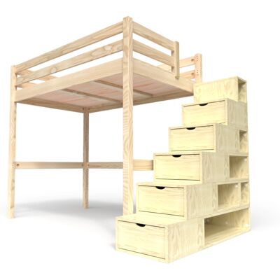 ABC MEUBLES Lit Mezzanine Sylvia - Vernis Naturel - 120x200 - Publicité ABC MEUBLES Lit Mezzanine Sylvia - Vernis Naturel - 120x200 - Publicité