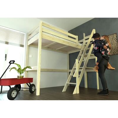 ABC MEUBLES Letto a Castello di Pino Landes - Legno Massiccio, Altezza Regolabile, Sicurezza ABC MEUBLES Letto a Castello di Pino Landes - Legno Massiccio, Altezza Regolabile, Sicurezza
