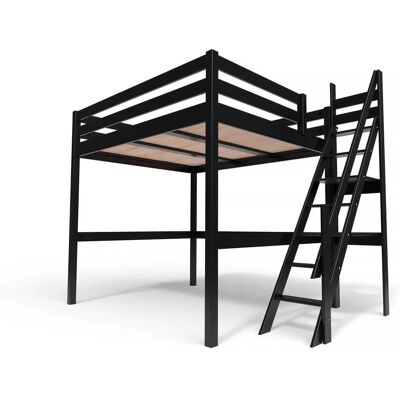 ABC MEUBLES Hochbett Sylvia - Schwarz - 160x200 - Kinder & Erwachsene ABC MEUBLES Hochbett Sylvia - Schwarz - 160x200 - Kinder & Erwachsene