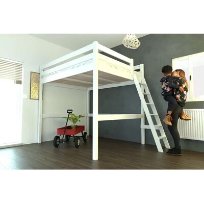 ABC MEUBLES Letto a Castello in Legno Sylvia - Regolabile, Bianco - Letto ABC MEUBLES Letto a Castello in Legno Sylvia - Regolabile, Bianco - Letto