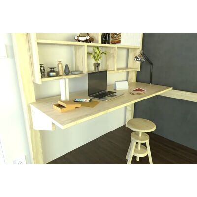 ABC MEUBLES Bureau en bois pour lit mezzanine - Finition Naturelle - Publicité ABC MEUBLES Bureau en bois pour lit mezzanine - Finition Naturelle - Publicité