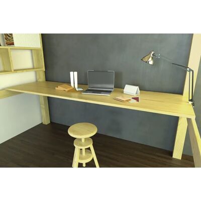 ABC MEUBLES Étagère de bureau pour lit mezzanine - 200cm, Miel - Publicité ABC MEUBLES Étagère de bureau pour lit mezzanine - 200cm, Miel - Publicité