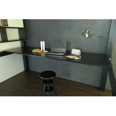 ABC MEUBLES Schwarzes 200cm Kiefernholz Wandregal für Hochbett - Schreibtisch ABC MEUBLES Schwarzes 200cm Kiefernholz Wandregal für Hochbett - Schreibtisch