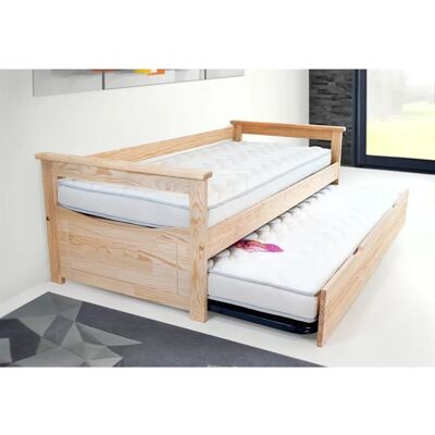 ABC MEUBLES Letto a soppalco in Pino - Risparmio di spazio, Ecologico, Convertibile doppio ABC MEUBLES Letto a soppalco in Pino - Risparmio di spazio, Ecologico, Convertibile doppio