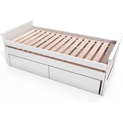 ABC MEUBLES Bett Maxi mit Stauraum - Platzsparend, Öko Kiefer ABC MEUBLES Bett Maxi mit Stauraum - Platzsparend, Öko Kiefer