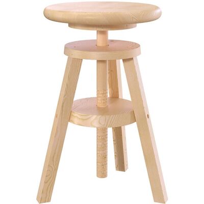 ABC MEUBLES Tabouret en Bois Réglable - Naturel - Hauteur Ajustable - Publicité ABC MEUBLES Tabouret en Bois Réglable - Naturel - Hauteur Ajustable - Publicité