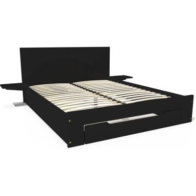 ABC MEUBLES Bett 140x190 - Massives Kiefernholz, Umweltfreundlich, Mit Nachttischen ABC MEUBLES Bett 140x190 - Massives Kiefernholz, Umweltfreundlich, Mit Nachttischen