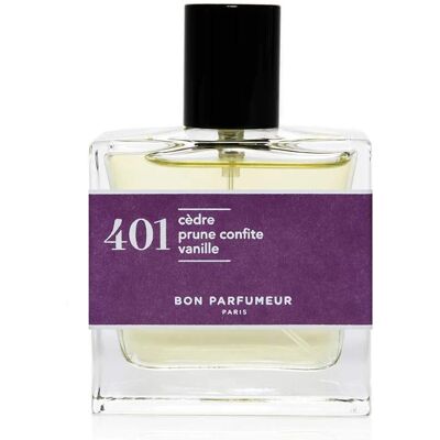 Bon Parfumeur 401 Zeder, Kandierter Pflaume & Vanille Eau de Parfum - 30ml Bon Parfumeur 401 Zeder, Kandierter Pflaume & Vanille Eau de Parfum - 30ml