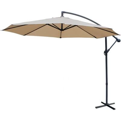 Sweeek Round Parasol Ø300cm - Hardelot Beige - Easy to Use Sweeek Round Parasol Ø300cm - Hardelot Beige - Easy to Use