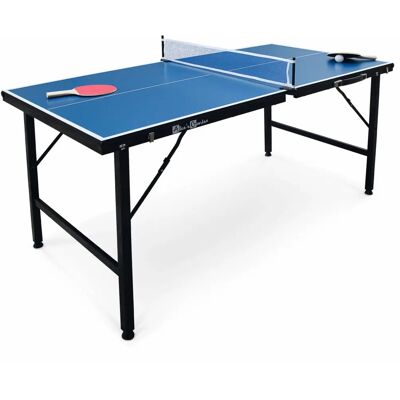 Sweeek Mini mesa de ping pong - Interior azul - 150x75cm Sweeek Mini mesa de ping pong - Interior azul - 150x75cm