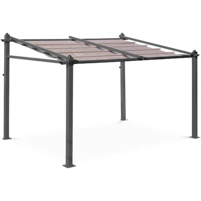 Pergola Murale in Alluminio Sweeek - Taupe - 3x4m Pergola Murale in Alluminio Sweeek - Taupe - 3x4m