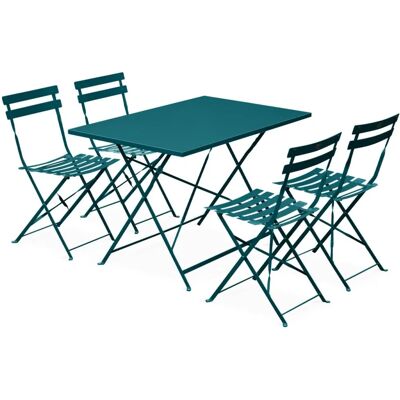 Sweeek Blue Duck Bistro Set - Foldable Steel Furniture Sweeek Blue Duck Bistro Set - Foldable Steel Furniture