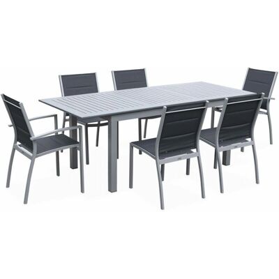 Set Tavolo da Giardino Sweeek - Alluminio Estensibile, 6 Posti Set Tavolo da Giardino Sweeek - Alluminio Estensibile, 6 Posti