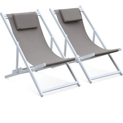 SWEEEK Gaia Blanco Aluminio Textilene Tumbona - Muebles de Jardín SWEEEK Gaia Blanco Aluminio Textilene Tumbona - Muebles de Jardín