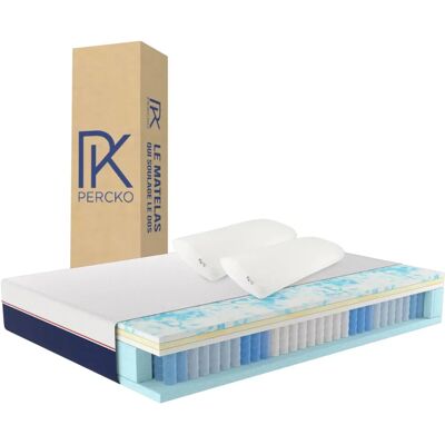 Matelas PERCKO en Mousse à Mémoire et Ressorts Ensachés - Matelas - Publicité Matelas PERCKO en Mousse à Mémoire et Ressorts Ensachés - Matelas - Publicité