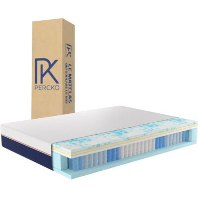 Matelas Hybride Blanc 160x200cm Percko - Soutien & Confort - Publicité Matelas Hybride Blanc 160x200cm Percko - Soutien & Confort - Publicité
