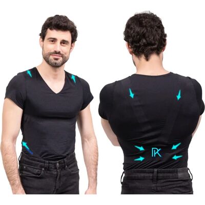 PERCKO - H2.P2 - Noir - Homme - Posture Corrector Shirt - Publicité PERCKO - H2.P2 - Noir - Homme - Posture Corrector Shirt - Publicité