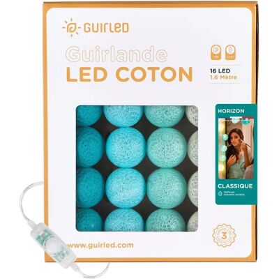 Guirled - Guirlande lumineuse coton LED USB 16 boules 1,6 m - Veilleuse bébé 2 h - 3 intensités - Horizon Bleu TU - Publicité Guirled - Guirlande lumineuse coton LED USB 16 boules 1,6 m - Veilleuse bébé 2 h - 3 intensités - Horizon Bleu TU - Publicité