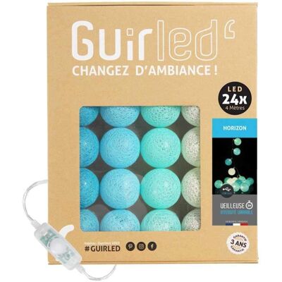 Guirled Azul Fita de Luz LED de Algodão - Luz Noturna para Bebês - 24 Bolas - 2,4m - Interior Guirled Azul Fita de Luz LED de Algodão - Luz Noturna para Bebês - 24 Bolas - 2,4m - Interior