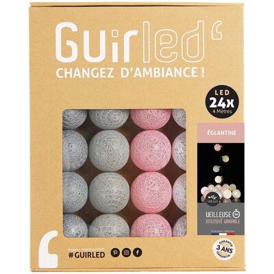 Guirled Églantine Luz de Cordão LED - 24 Bolas de Algodão - 2,4m - Luz Noturna para Bebês Guirled Églantine Luz de Cordão LED - 24 Bolas de Algodão - 2,4m - Luz Noturna para Bebês