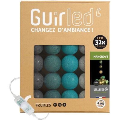 Guirled Guirlande Lumineuse en Coton LED - Minuteur 2h - 3 Intensités - 32 Boules - 3,2m - Marron - Publicité Guirled Guirlande Lumineuse en Coton LED - Minuteur 2h - 3 Intensités - 32 Boules - 3,2m - Marron - Publicité