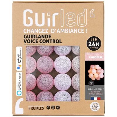 Guirled WiFi Corredor de Luz Algodão LED USB - Casa inteligente - 24 bolas cor de rosa TU Guirled WiFi Corredor de Luz Algodão LED USB - Casa inteligente - 24 bolas cor de rosa TU