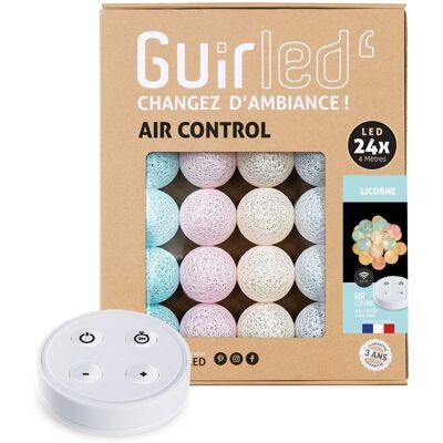 Guirled Unicórnio azul de algodão com luz LED - 24 bolas 2,4m - Luz noturna Guirled Unicórnio azul de algodão com luz LED - 24 bolas 2,4m - Luz noturna